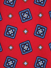 DANIELA Red Printed Silk 3 Fold Tie